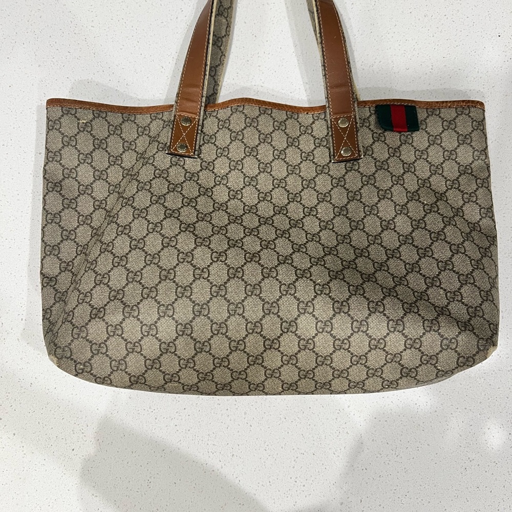 Gucci Beige and Brown Tote Bag